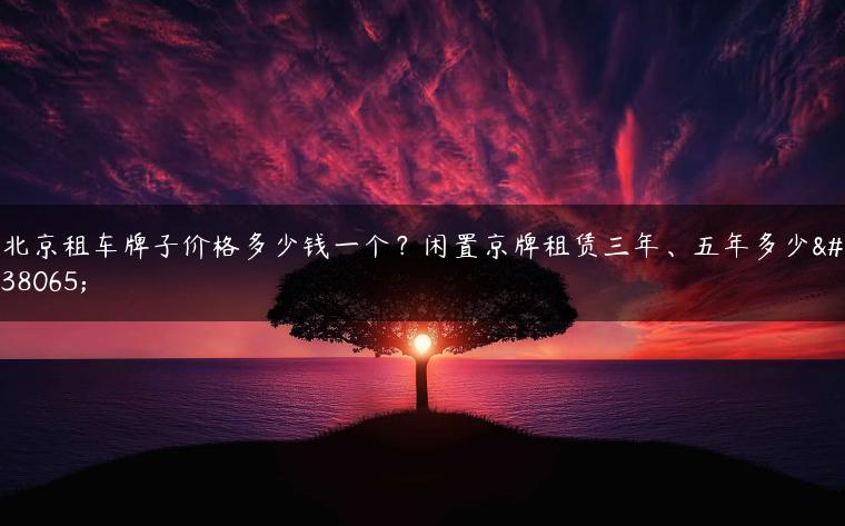 北京租车牌子价格多少钱一个？闲置京牌租赁三年、五年多少钱