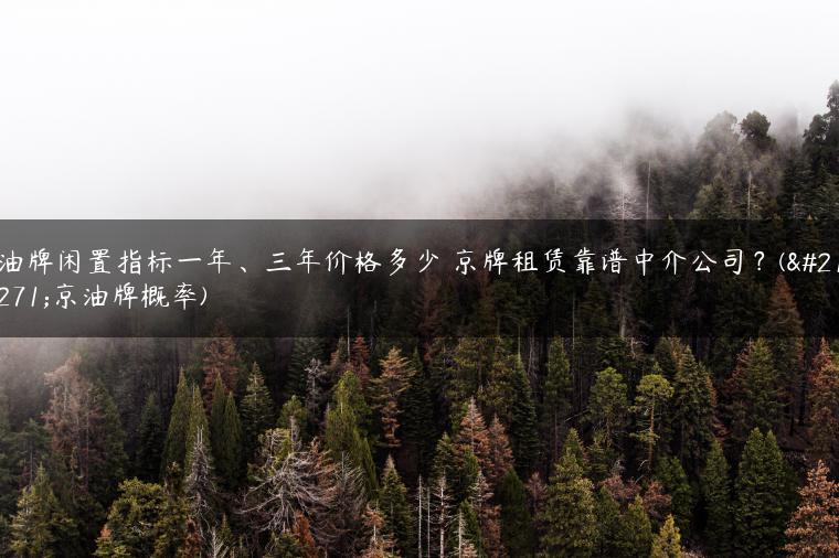 油牌闲置指标一年、三年价格多少 京牌租赁靠谱中介公司？(北京油牌概率)