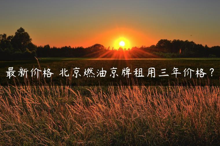 最新价格 北京燃油京牌租用三年价格？
