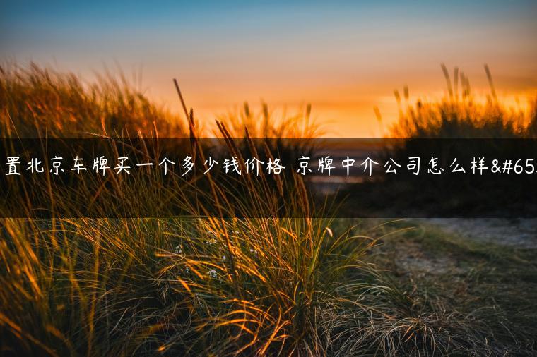 闲置北京车牌买一个多少钱价格 京牌中介公司怎么样？