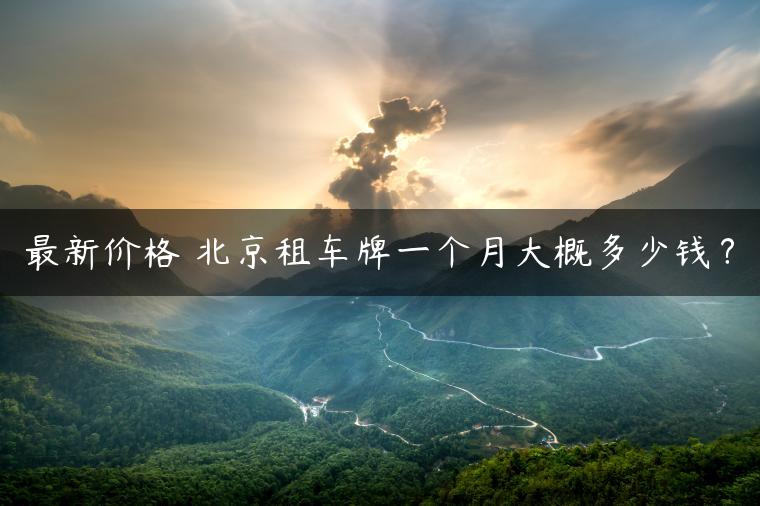 最新价格 北京租车牌一个月大概多少钱？