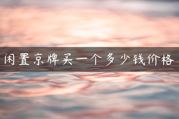 闲置京牌买一个多少钱价格-金牌车友