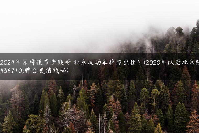 2024年京牌值多少钱呀 北京机动车牌照出租？(2020年以后北京车牌会更值钱吗)