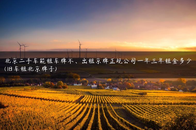 北京二手车能租车牌不、出租京牌正规公司一年三年租金多少(旧车租北京牌子)