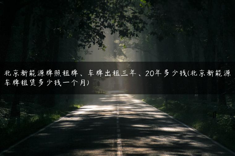 北京新能源牌照租牌、车牌出租三年、20年多少钱(北京新能源车牌租赁多少钱一个月)