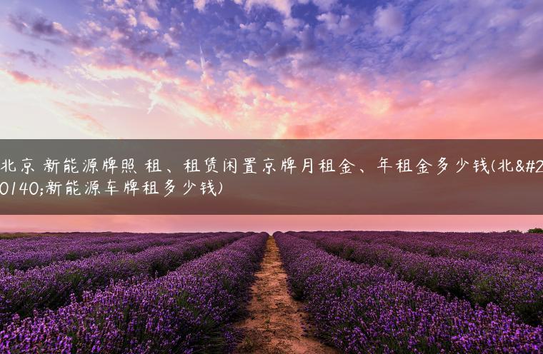 北京 新能源牌照 租、租赁闲置京牌月租金、年租金多少钱(北京新能源车牌租多少钱)