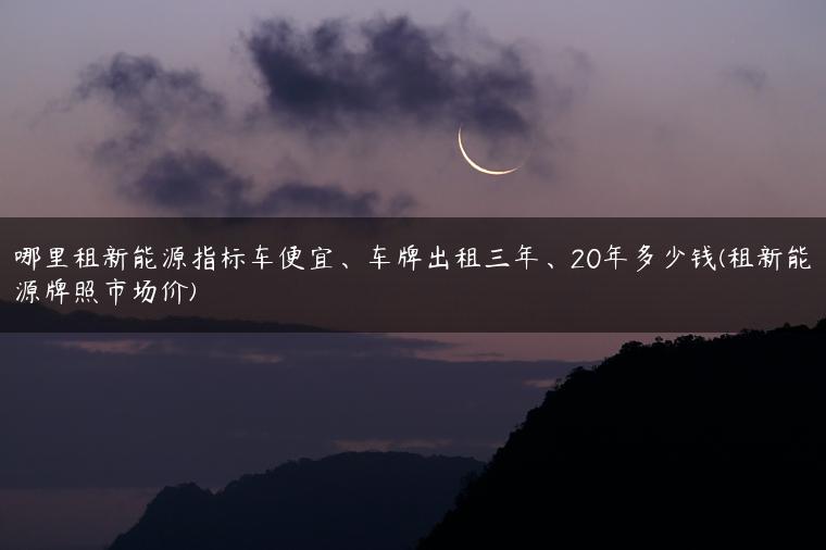 哪里租新能源指标车便宜、车牌出租三年、20年多少钱(租新能源牌照市场价)