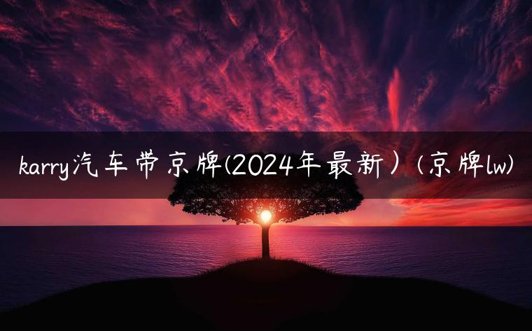 karry汽车带京牌(2024年最新）(京牌lw)