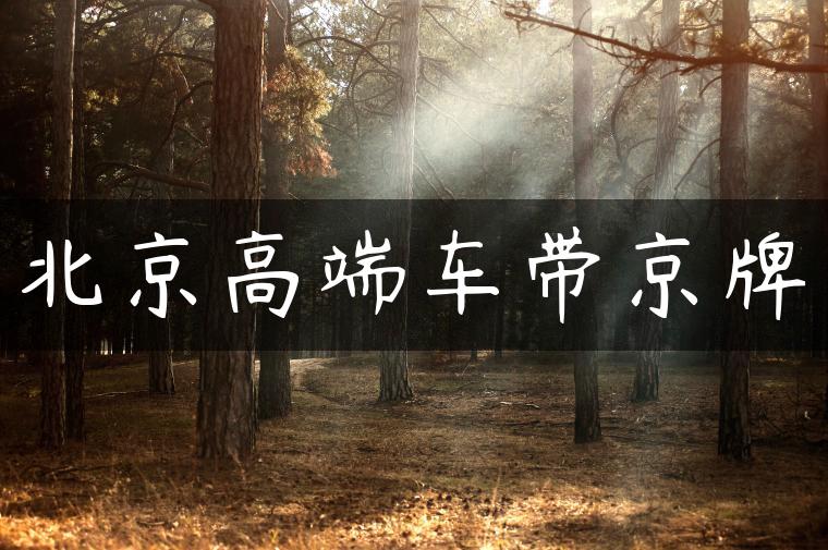 北京高端车带京牌