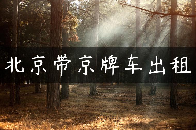北京带京牌车出租