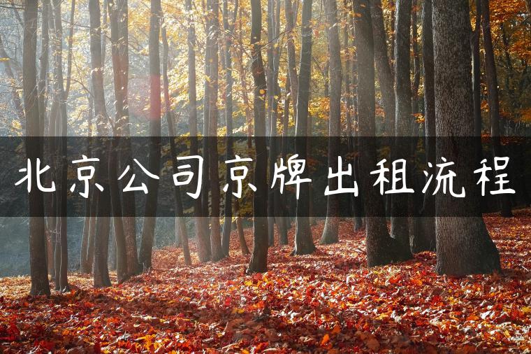 北京公司京牌出租流程