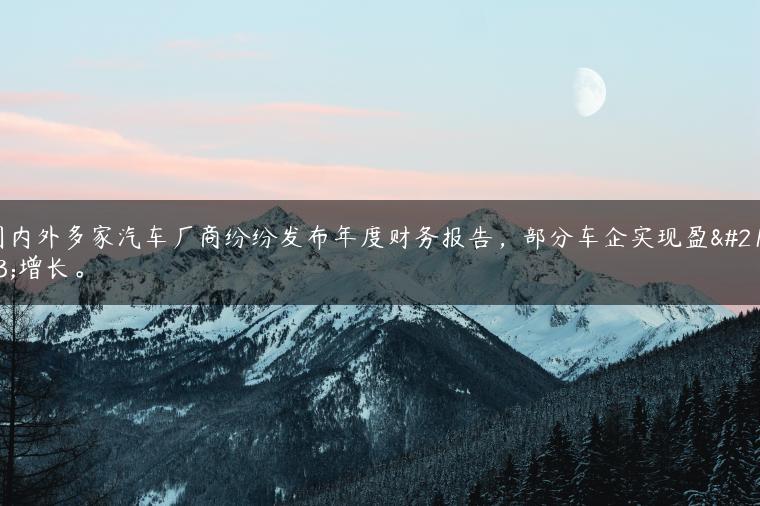 国内外多家汽车厂商纷纷发布年度财务报告，部分车企实现盈利增长。