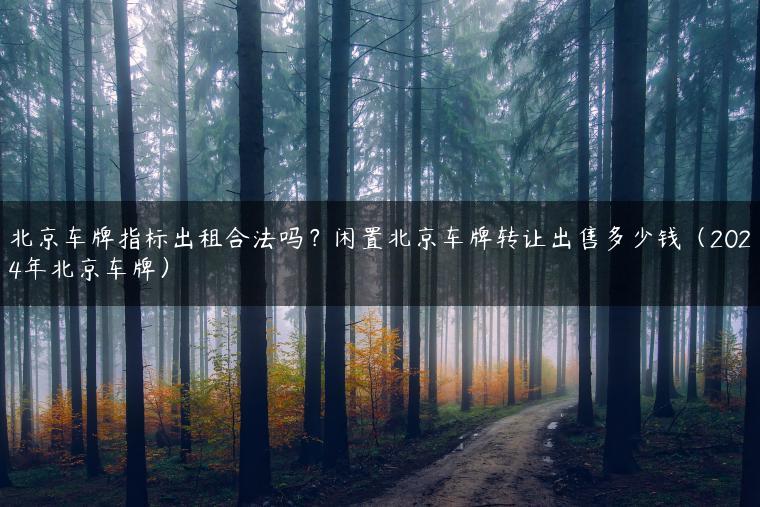 北京车牌指标出租合法吗？闲置北京车牌转让出售多少钱（2024年北京车牌）