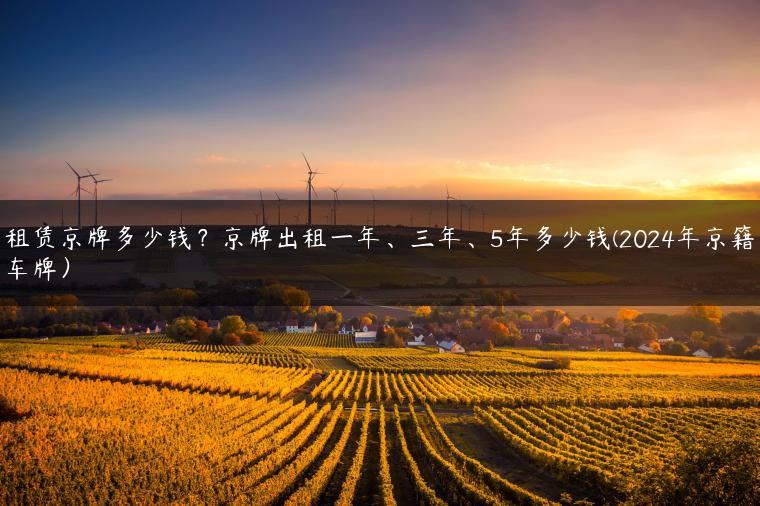 租赁京牌多少钱？京牌出租一年、三年、5年多少钱(2024年京籍车牌）