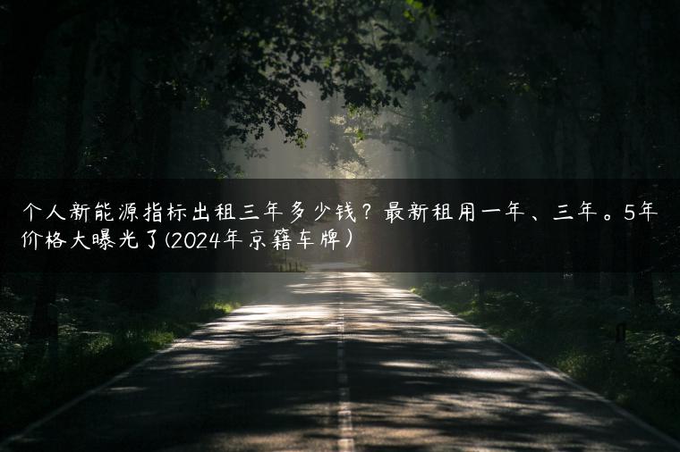 个人新能源指标出租三年多少钱？最新租用一年、三年。5年价格大曝光了(2024年京籍车牌）