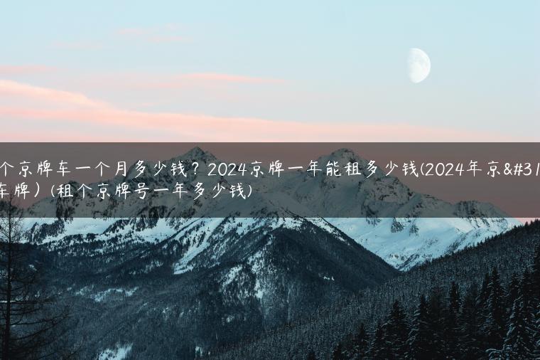 租个京牌车一个月多少钱？2024京牌一年能租多少钱(2024年京籍车牌）(租个京牌号一年多少钱)