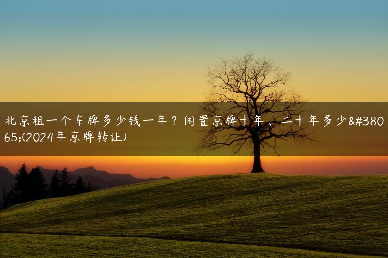 北京租一个车牌多少钱一年？闲置京牌十年、二十年多少钱(2024年京牌转让)