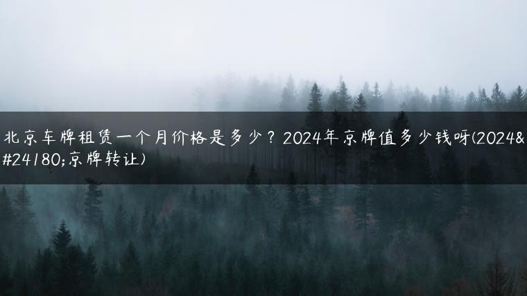 北京车牌租赁一个月价格是多少？2024年京牌值多少钱呀(2024年京牌转让)
