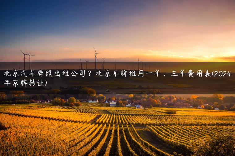 北京汽车牌照出租公司？北京车牌租用一年、三年费用表(2024年京牌转让)