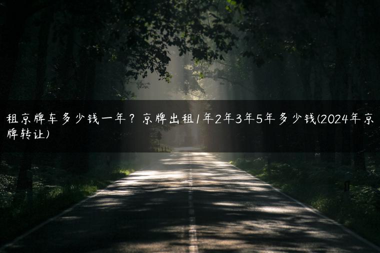 租京牌车多少钱一年？京牌出租1年2年3年5年多少钱(2024年京牌转让)
