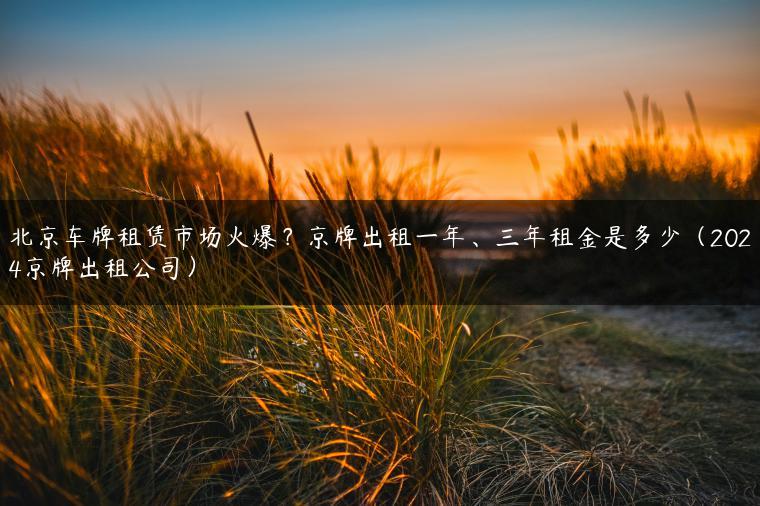 北京车牌租赁市场火爆？京牌出租一年、三年租金是多少（2024京牌出租公司）