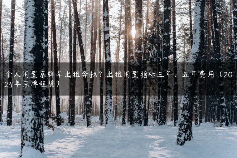 个人闲置京牌车出租奔驰？出租闲置指标三年、五年费用（2024年京牌租赁）