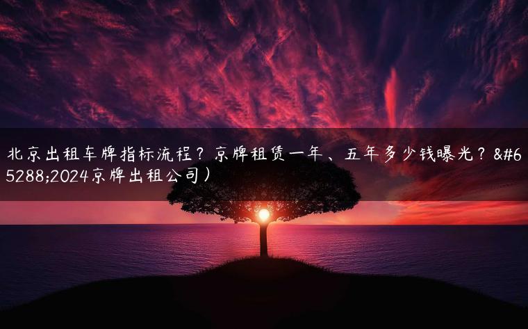 北京出租车牌指标流程？京牌租赁一年、五年多少钱曝光？（2024京牌出租公司）