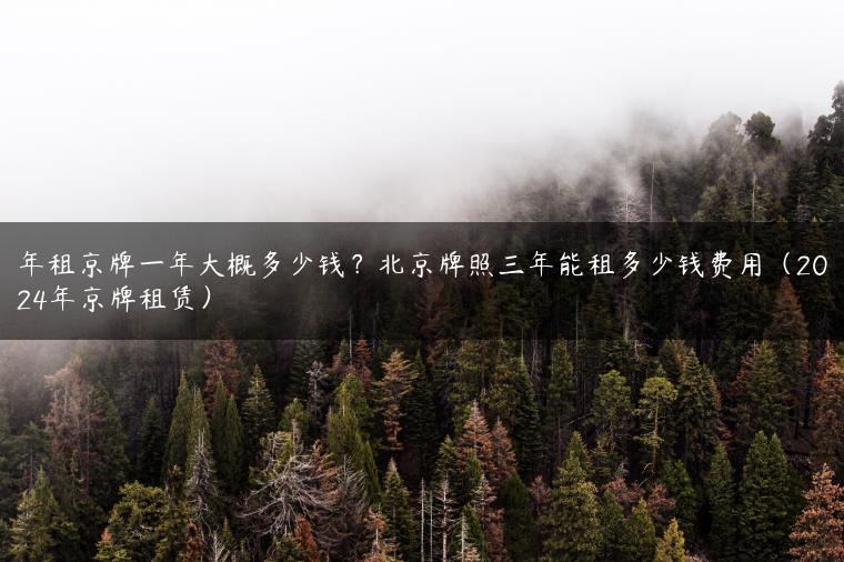 年租京牌一年大概多少钱？北京牌照三年能租多少钱费用（2024年京牌租赁）