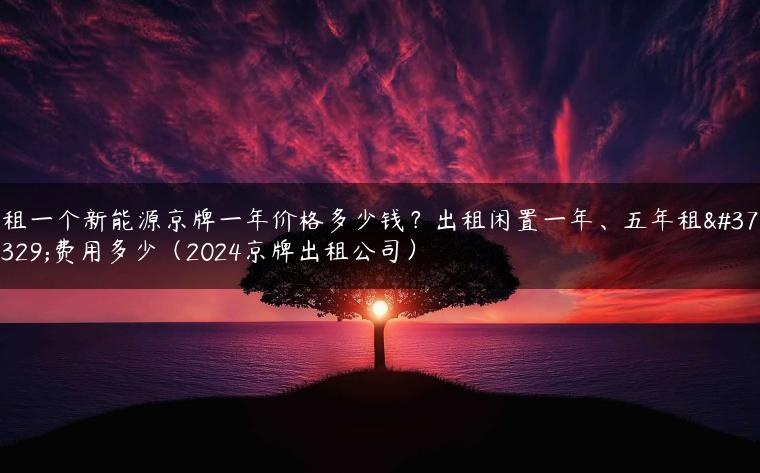 租一个新能源京牌一年价格多少钱？出租闲置一年、五年租金费用多少（2024京牌出租公司）