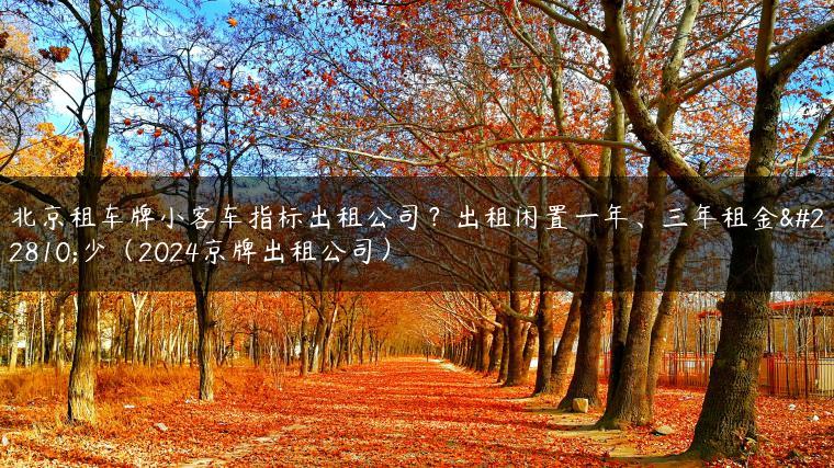 北京租车牌小客车指标出租公司？出租闲置一年、三年租金多少（2024京牌出租公司）