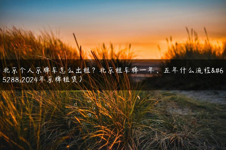 北京个人京牌车怎么出租？北京租车牌一年、五年什么流程（2024年京牌租赁）-金牌车友