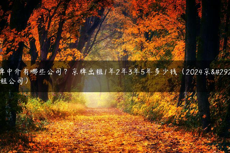 京牌中介有哪些公司？京牌出租1年2年3年5年多少钱（2024京牌出租公司）