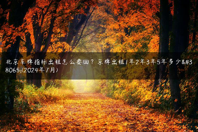 北京车牌指标出租怎么要回？京牌出租1年2年3年5年多少钱(2024年7月)