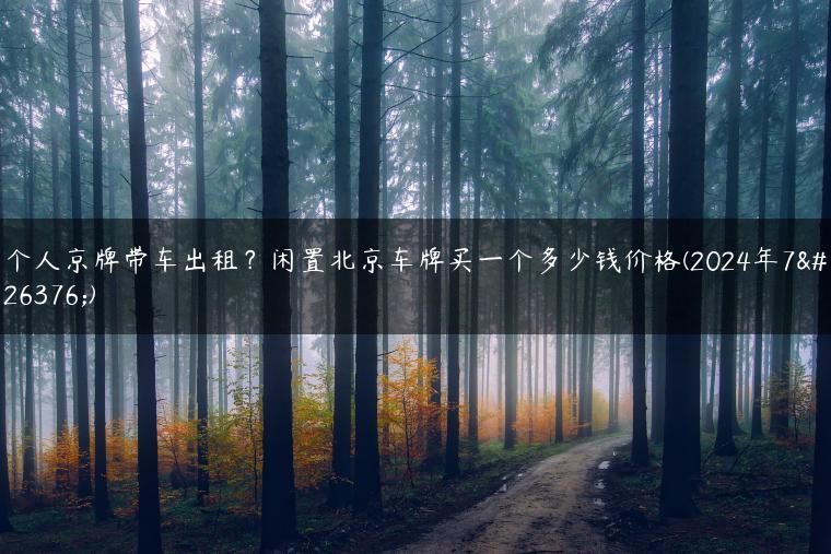 个人京牌带车出租？闲置北京车牌买一个多少钱价格(2024年7月)