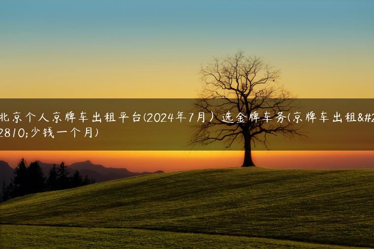 北京个人京牌车出租平台(2024年7月）选金牌车务(京牌车出租多少钱一个月)