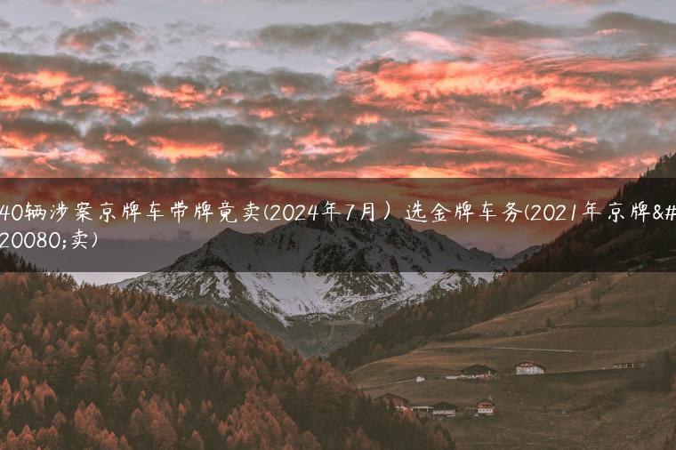 40辆涉案京牌车带牌竟卖(2024年7月）选金牌车务(2021年京牌买卖)