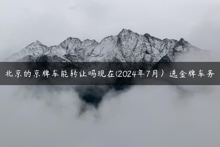 北京的京牌车能转让吗现在(2024年7月）选金牌车务