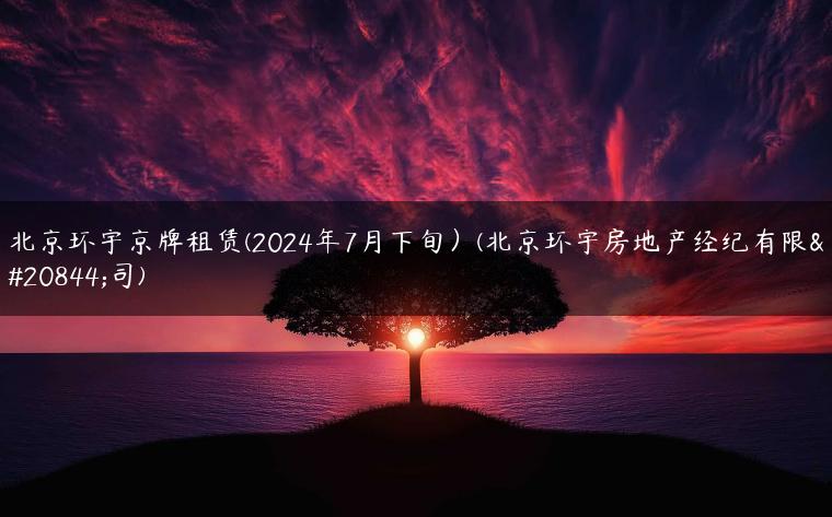 北京环宇京牌租赁(2024年7月下旬）(北京环宇房地产经纪有限公司)