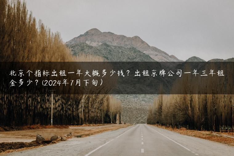 北京个指标出租一年大概多少钱？出租京牌公司一年三年租金多少？(2024年7月下旬）