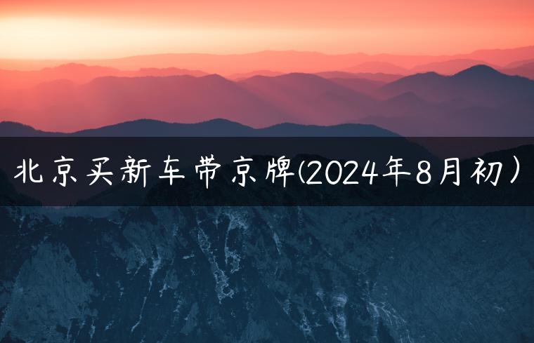 北京买新车带京牌(2024年8月初）