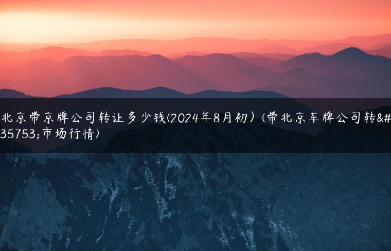 北京带京牌公司转让多少钱(2024年8月初）(带北京车牌公司转让市场行情)