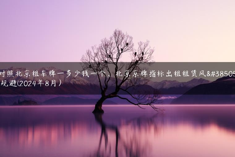 对照北京租车牌一多少钱一个、北京京牌指标出租租赁风险规避(2024年8月）