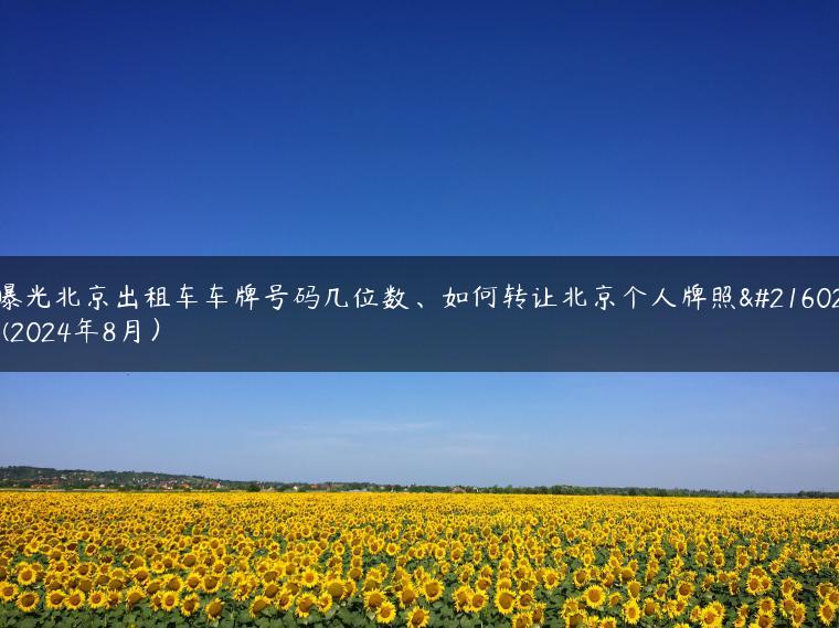 曝光北京出租车车牌号码几位数、如何转让北京个人牌照呢(2024年8月）