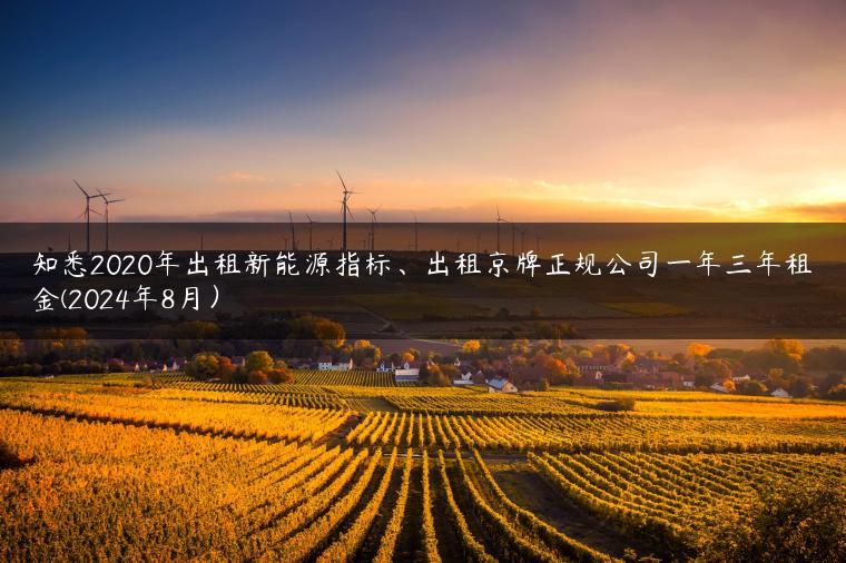 知悉2020年出租新能源指标、出租京牌正规公司一年三年租金(2024年8月）