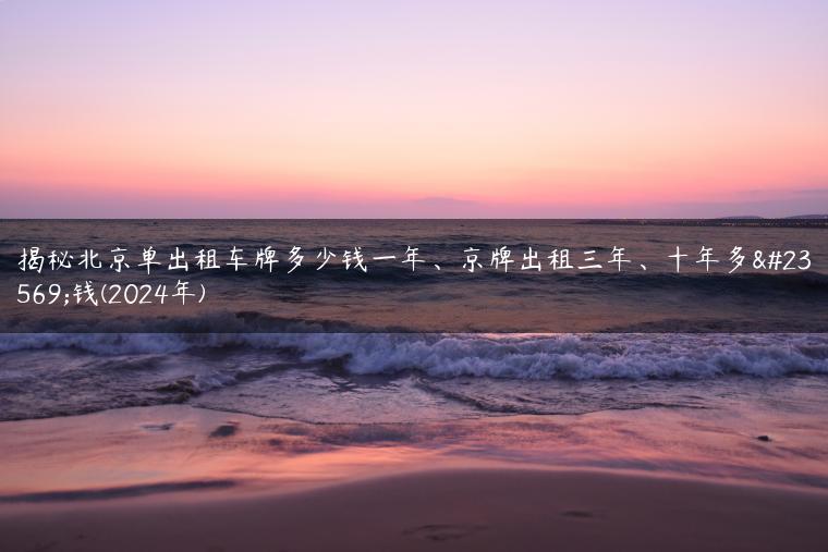 揭秘北京单出租车牌多少钱一年、京牌出租三年、十年多少钱(2024年)