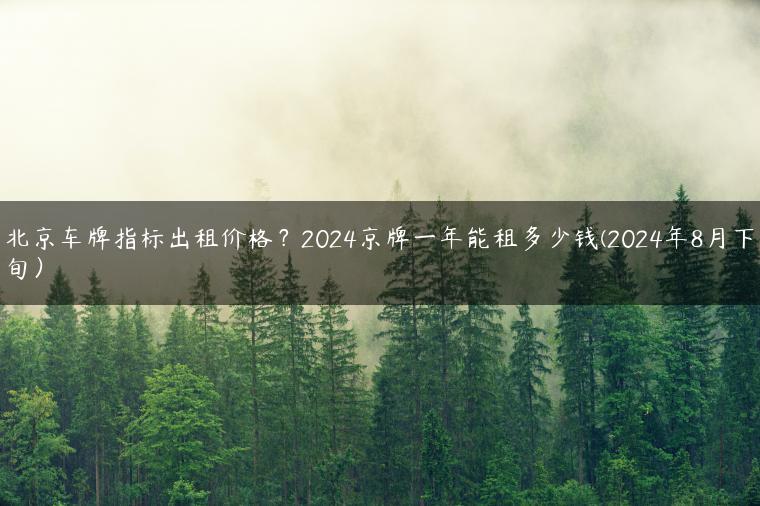 北京车牌指标出租价格？2024京牌一年能租多少钱(2024年8月下旬）