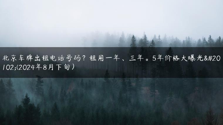 北京车牌出租电话号码？租用一年、三年。5年价格大曝光了(2024年8月下旬）