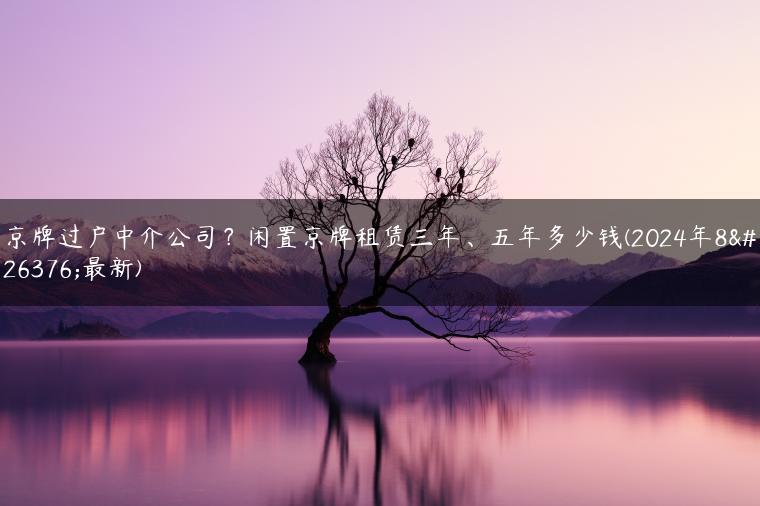 京牌过户中介公司？闲置京牌租赁三年、五年多少钱(2024年8月最新)
