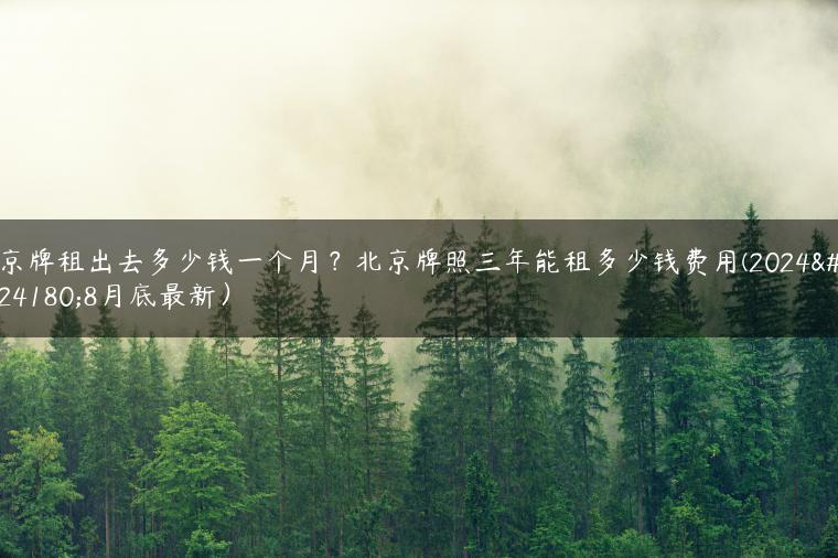 京牌租出去多少钱一个月？北京牌照三年能租多少钱费用(2024年8月底最新）-金牌车友