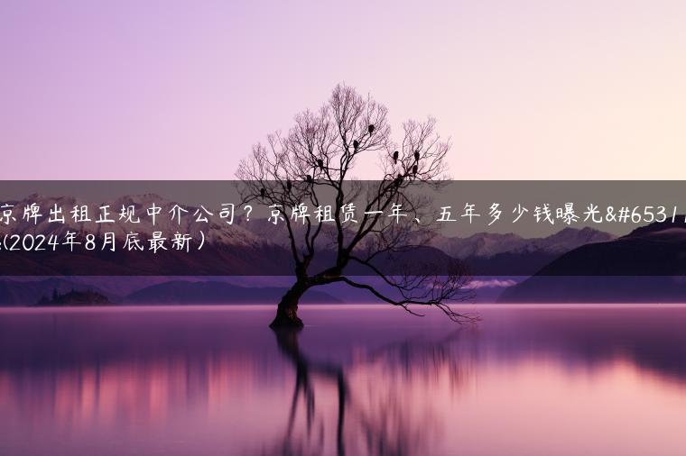 京牌出租正规中介公司？京牌租赁一年、五年多少钱曝光？(2024年8月底最新）